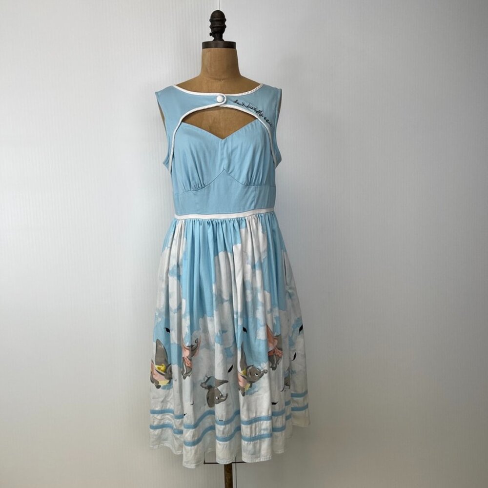 Dumbo Dress Women Large Midi Don't Just Fly Soar Disney Park Party Collect Ex